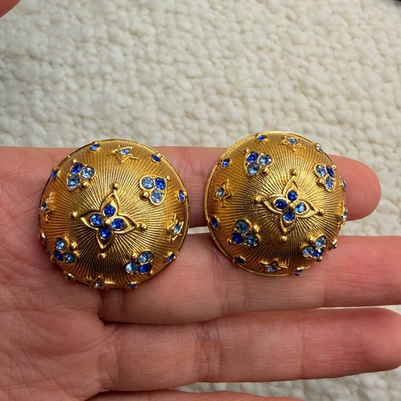 goossens paris Jewelry - 💙✨ Goossens Paris Gold & Blue Crystal Clip-On Earrings💙✨